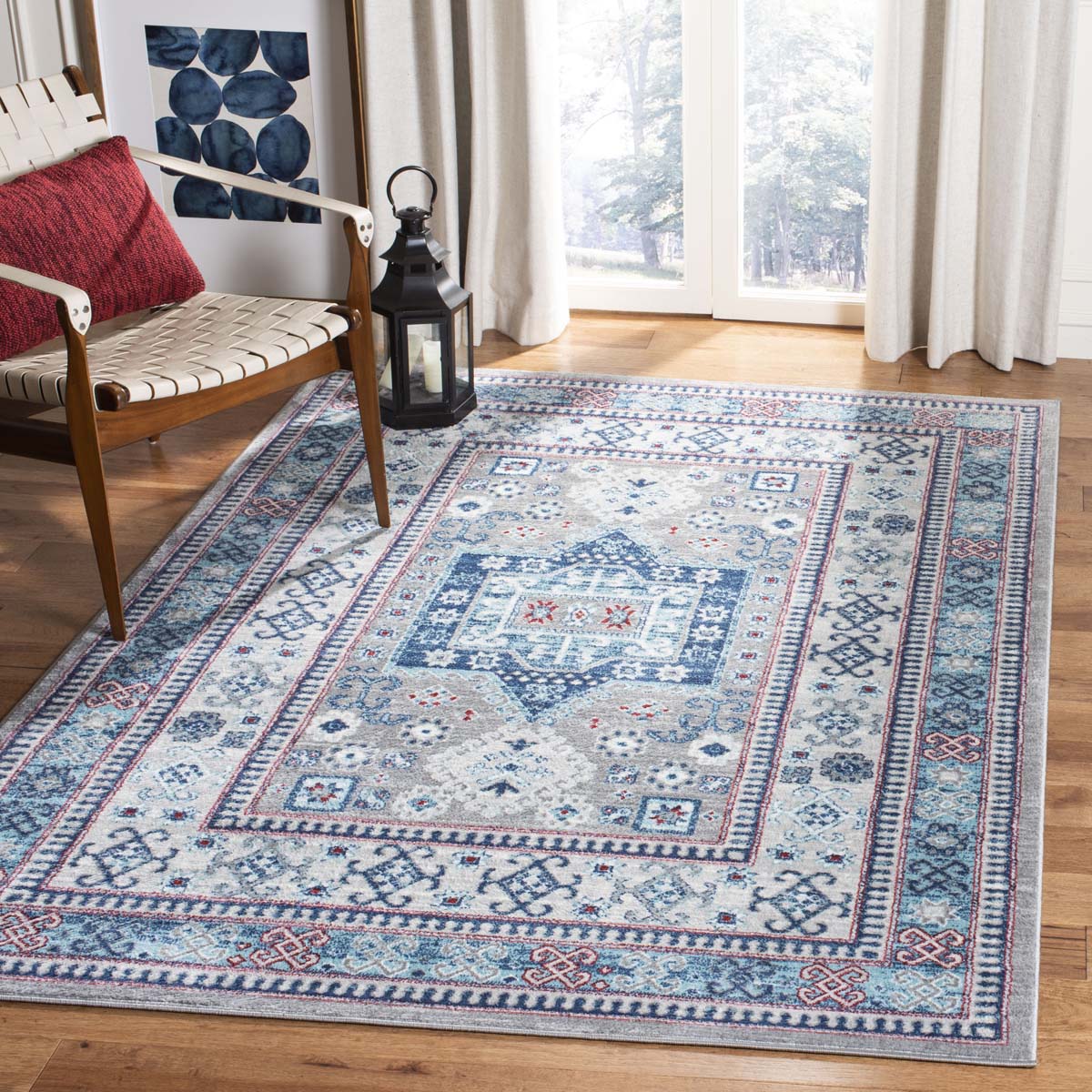 Safavieh Kazak 100 122 Rug, KZK122 - Grey / Blue