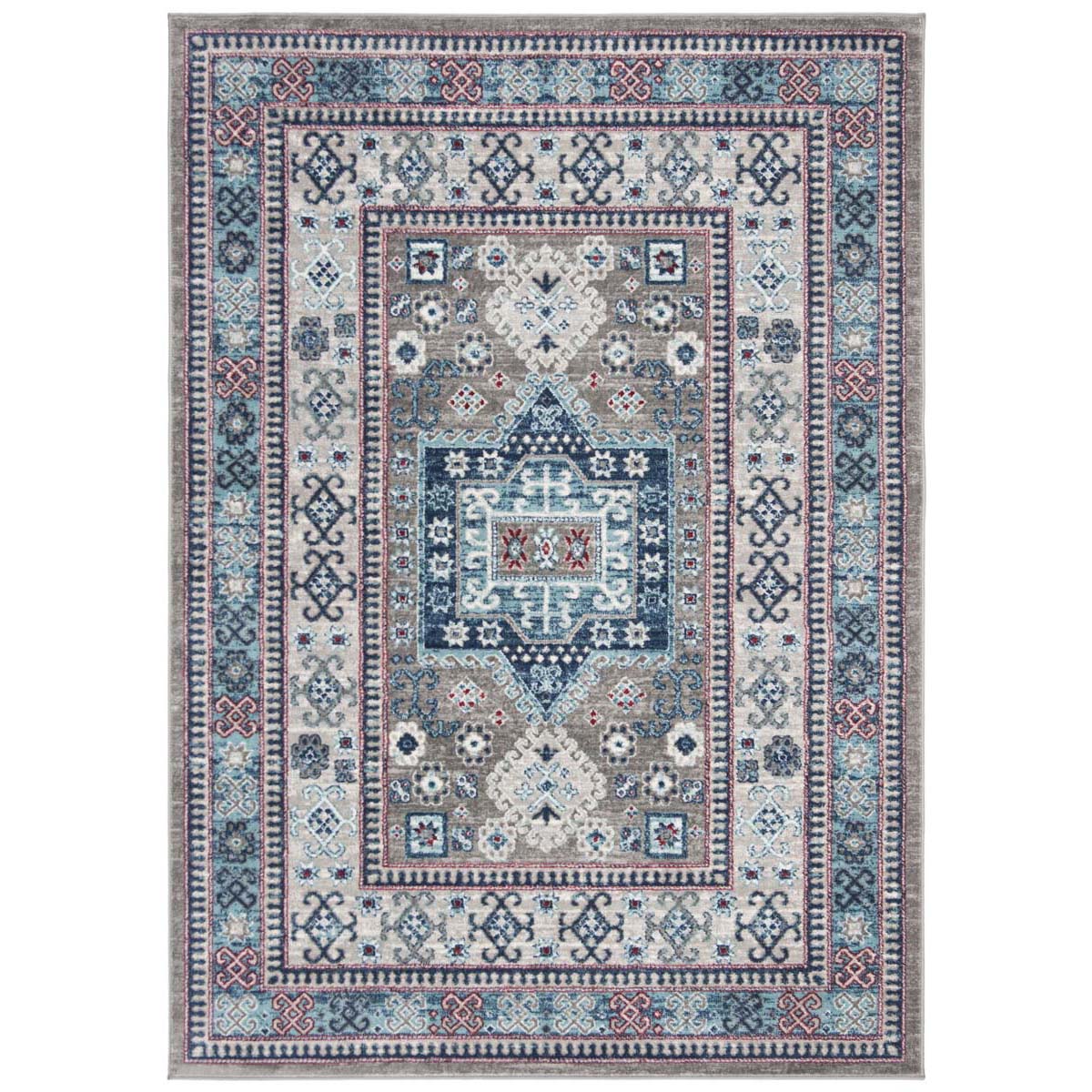 Safavieh Kazak 100 122 Rug, KZK122 - Grey / Blue