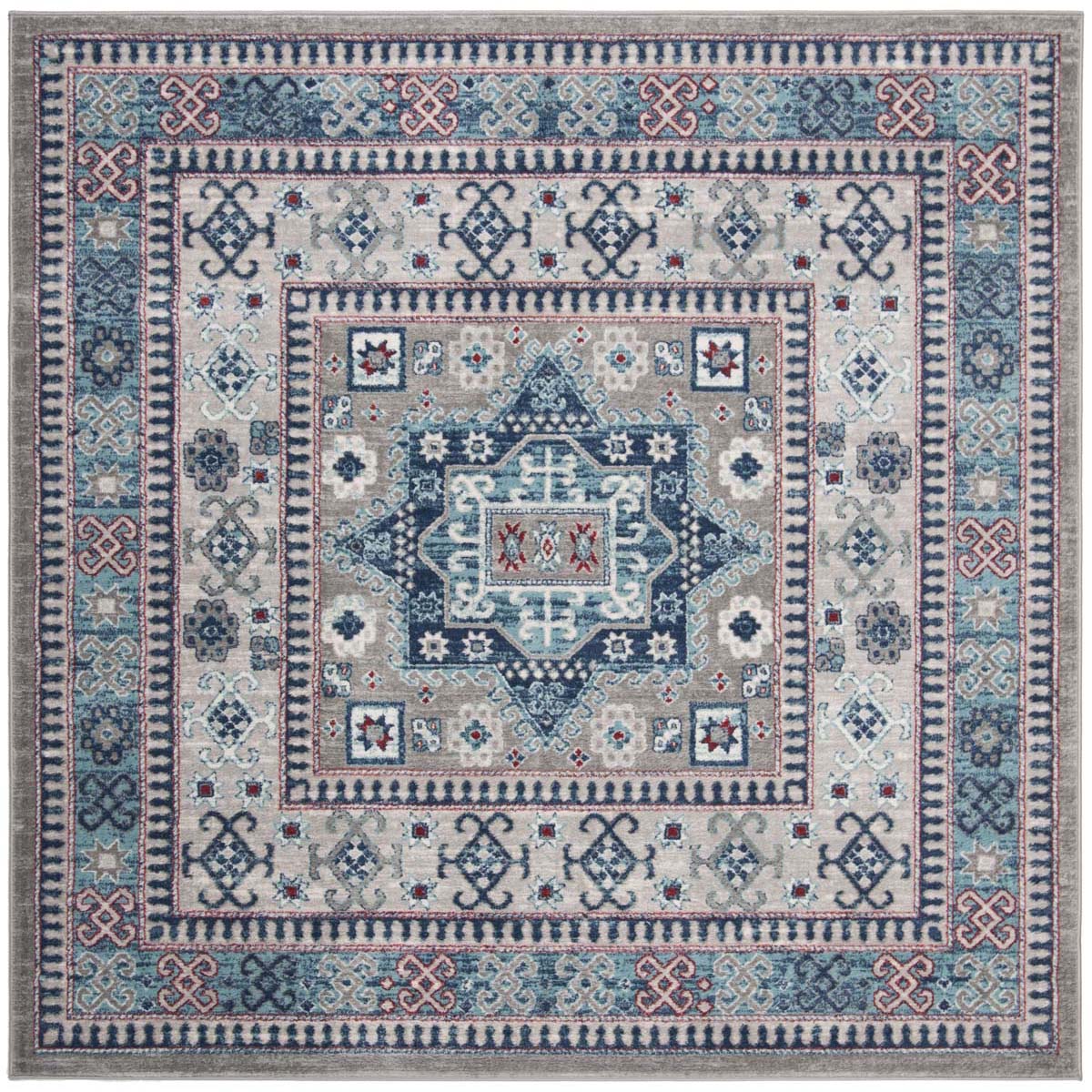 Safavieh Kazak 100 122 Rug, KZK122 - Grey / Blue