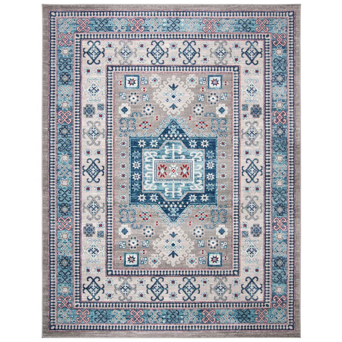 Safavieh Kazak 100 122 Rug, KZK122 - Grey / Blue