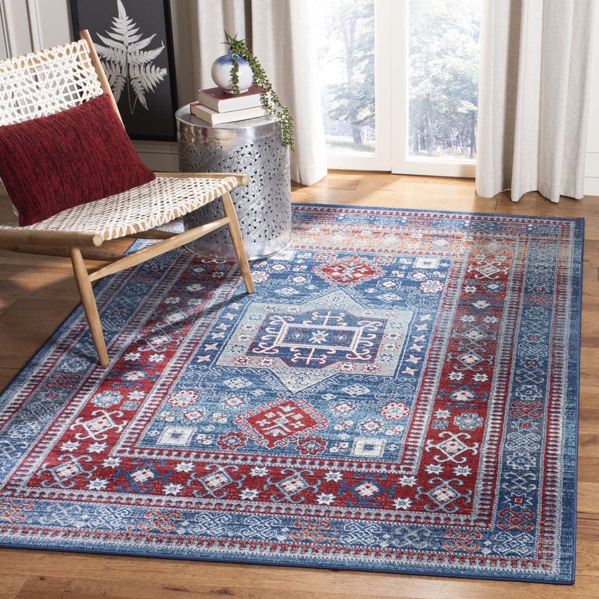 Safavieh Kazak 100 122 Rug, KZK122 - Red / Blue