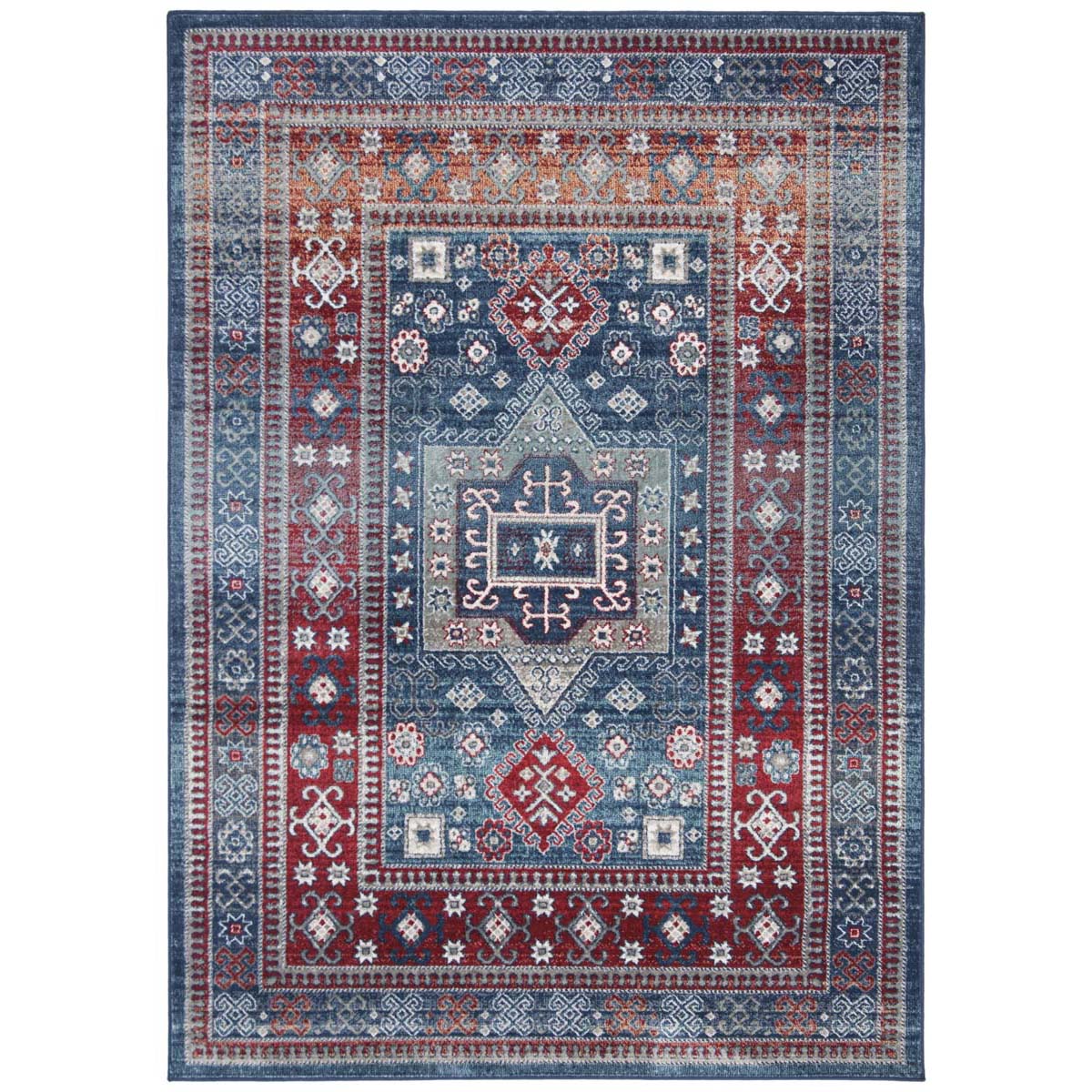 Safavieh Kazak 100 122 Rug, KZK122 - Red / Blue