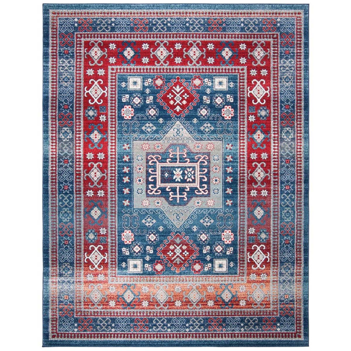 Safavieh Kazak 100 122 Rug, KZK122 - Red / Blue