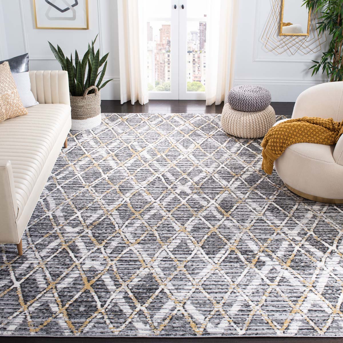 Safavieh Lagoon 515 Rug, LGN515 - Grey / Gold