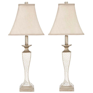 Safavieh Kailey 28 Inch H Glass Lattice Lamp(Set of 2), LIT4002