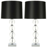 Safavieh Amanda 31 Inch H Crystal Glass Globe Lamp, LIT4006 - Black / Clear
