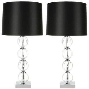 Safavieh Amanda 31" Crystal Glass Globe Lamp (Set of 2), LIT4006