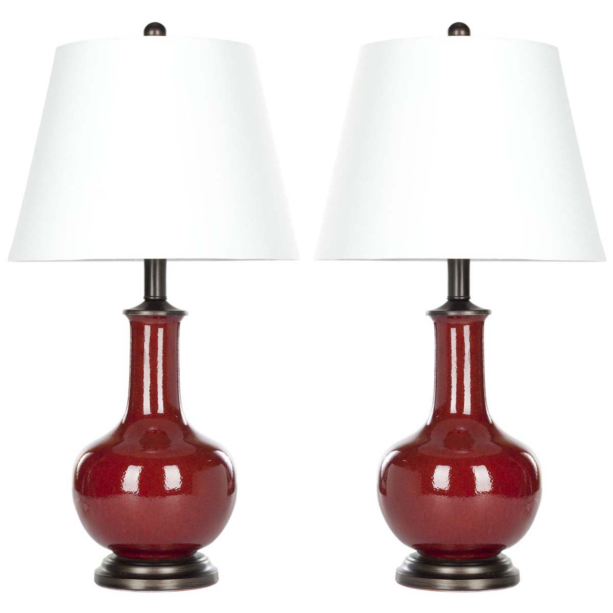 Safavieh Carolanne 23.5 Inch H Table Lamp, LIT4021 - Red (Set of 2)