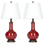 Safavieh Carolanne 23.5 Inch H Table Lamp, LIT4021 - Red (Set of 2)