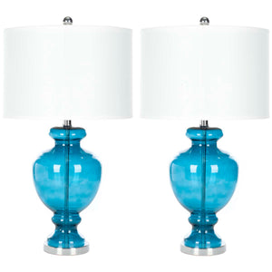 Safavieh Morocco 27 Inch Glass Table Lamp(Set of 2), LIT4052
