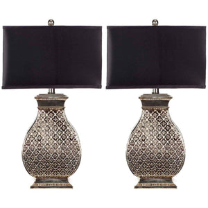 Safavieh Malaga 29 Inch H Silver Table Lamp(Set of 2), LIT4064