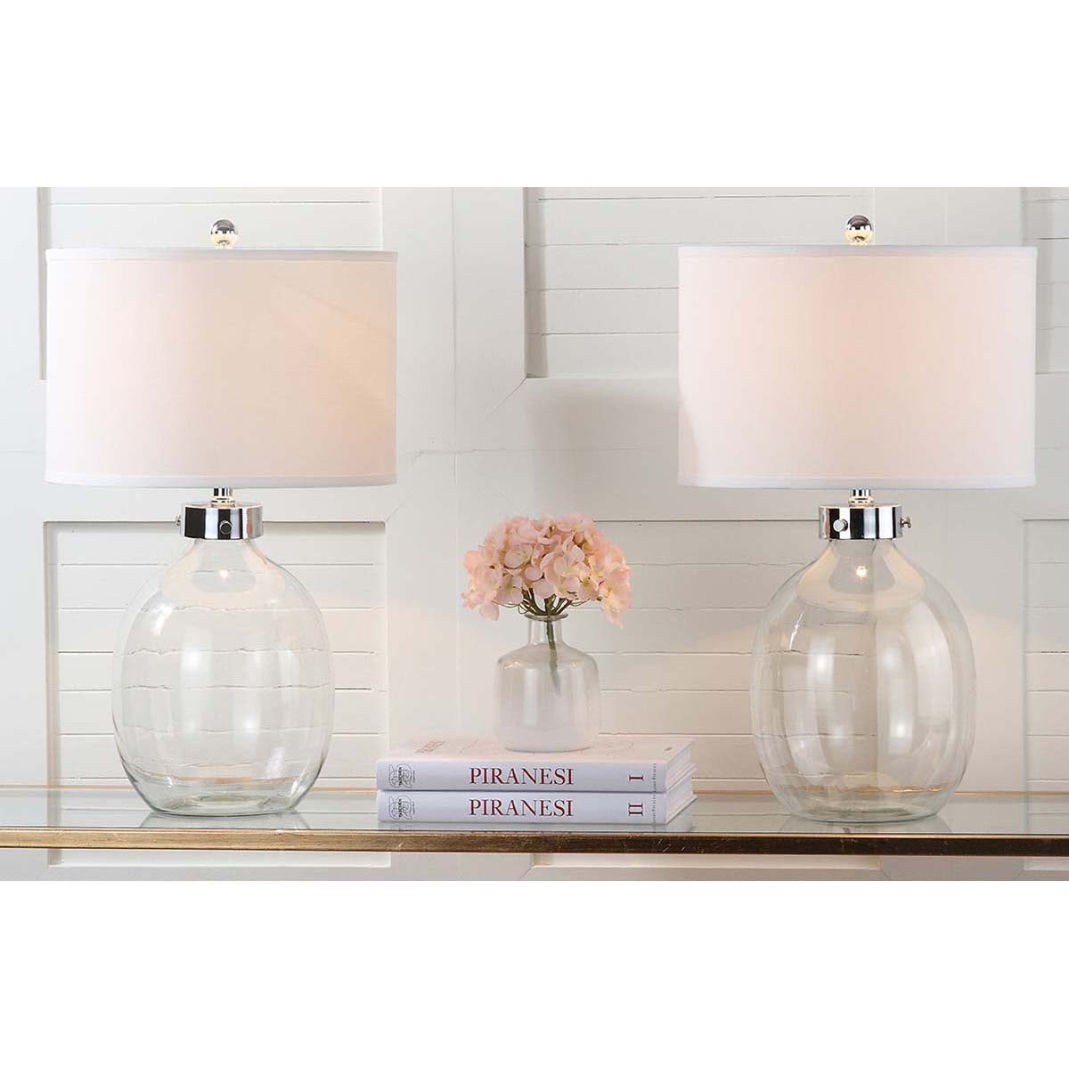 Safavieh Neville 26 Inch H Clear Glass Table Lamp, LIT4067 - Clear (Set of 2)