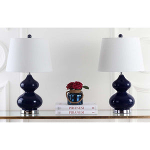 Safavieh Eva 24 Inch H Double Gourd Glass Lamp (Set of 2), LIT4086