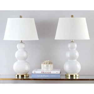 Safavieh Pamela 28 Inch H Triple Gourd Ceramic Lamp(Set of 2), LIT4095