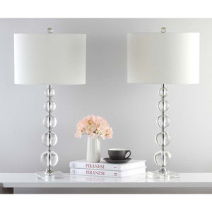 Safavieh Liam 29 Inch H Stacked Crystal Ball Lamp(Set of 2), LIT4112