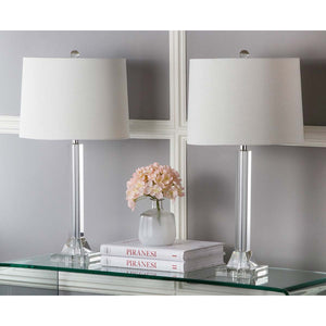 Safavieh Tyrone 27 Inch H Crystal Column Lamp(Set of 2), LIT4116
