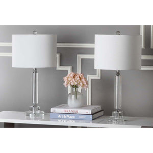 Safavieh Deco 24.5 Inch H Column Crystal Lamp(Set of 2), LIT4117