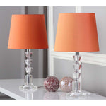 Safavieh Harlow 16 Inch H Tiered Crystal Dark Grey Lamp , LIT4125 - Clear / Orange (Set of 2)