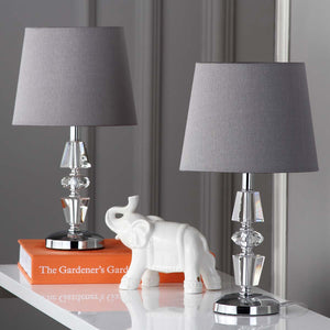 Safavieh Crescendo 16 Inch H Tiered Crystal Lamp (Set of 2), LIT4127