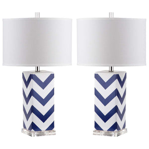 Safavieh Chevron 27 Inch H Stripe Table Lamp(Set of 2), LIT4136