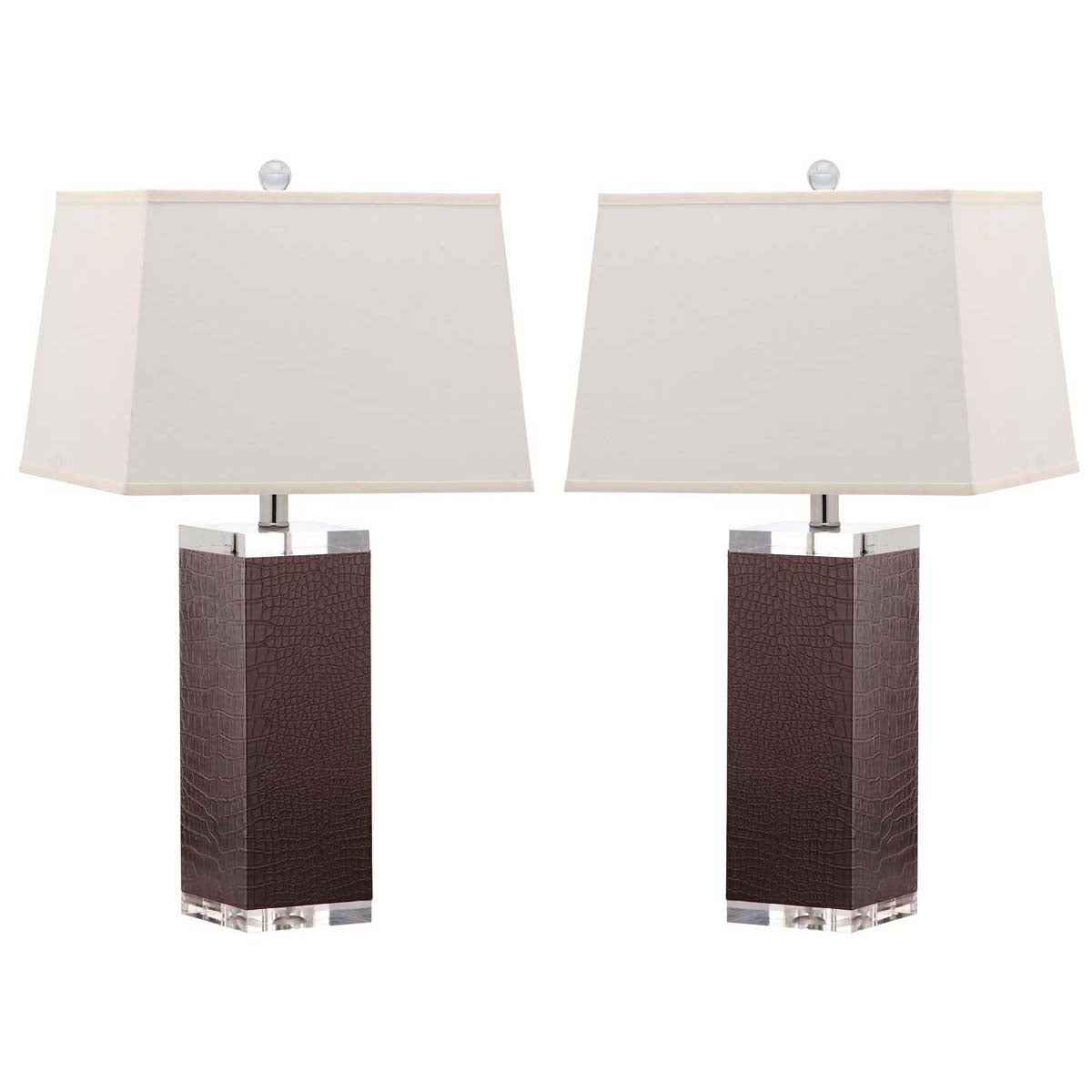 Safavieh Deco 27 Inch H Leather Table Lamp, LIT4143