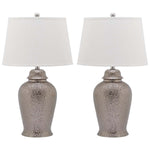 Safavieh Sterling 27.5 Inch H Ginger Jar Lamp, LIT4147 - Silver (Set of 2)