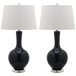 Safavieh Blanche 32 Inch H Gourd Lamp, LIT4148 - Navy (Set of 2)