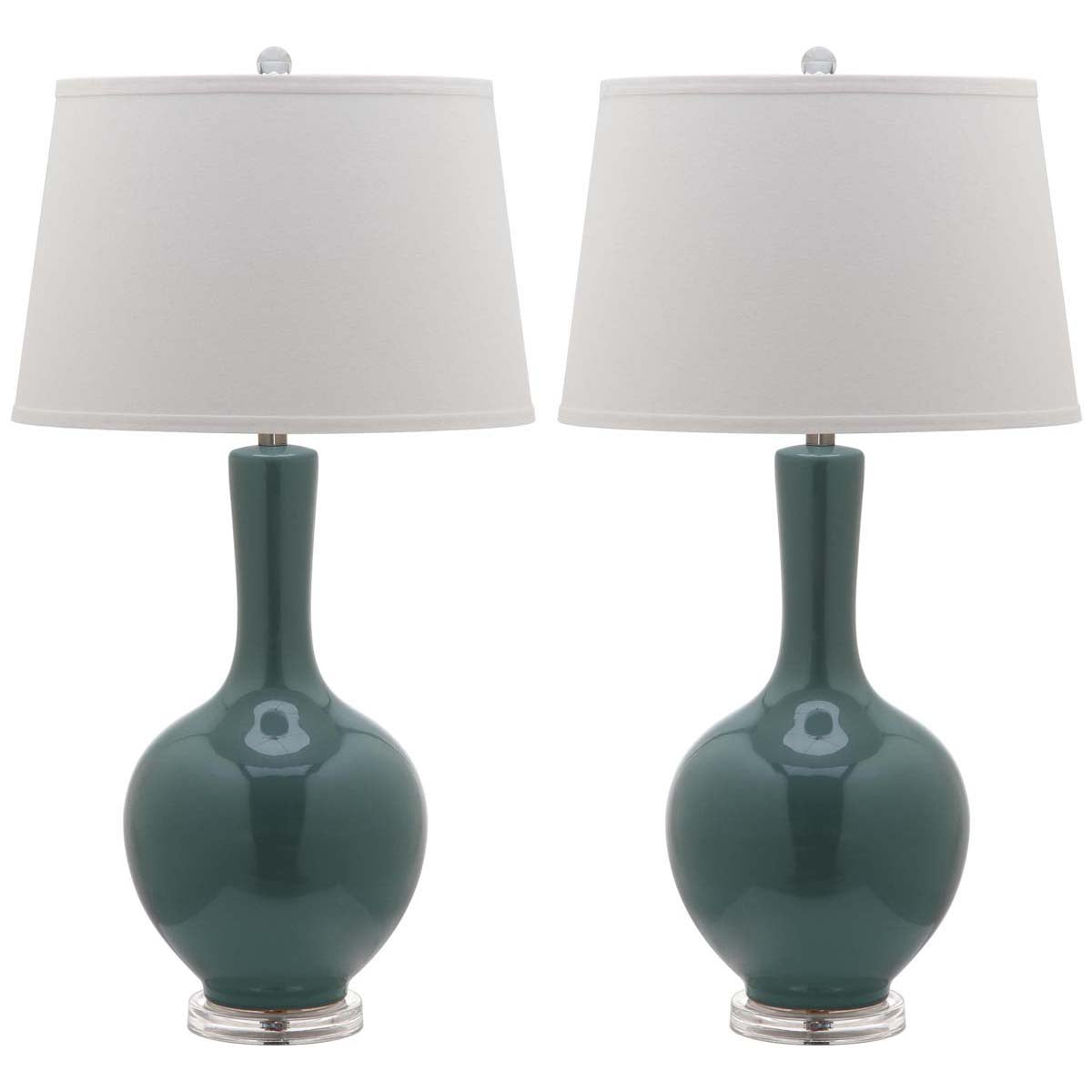 Safavieh Blanche 32 Inch H Gourd Lamp, LIT4148 - Teal (Set of 2)
