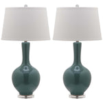 Safavieh Blanche 32 Inch H Gourd Lamp, LIT4148 - Teal (Set of 2)