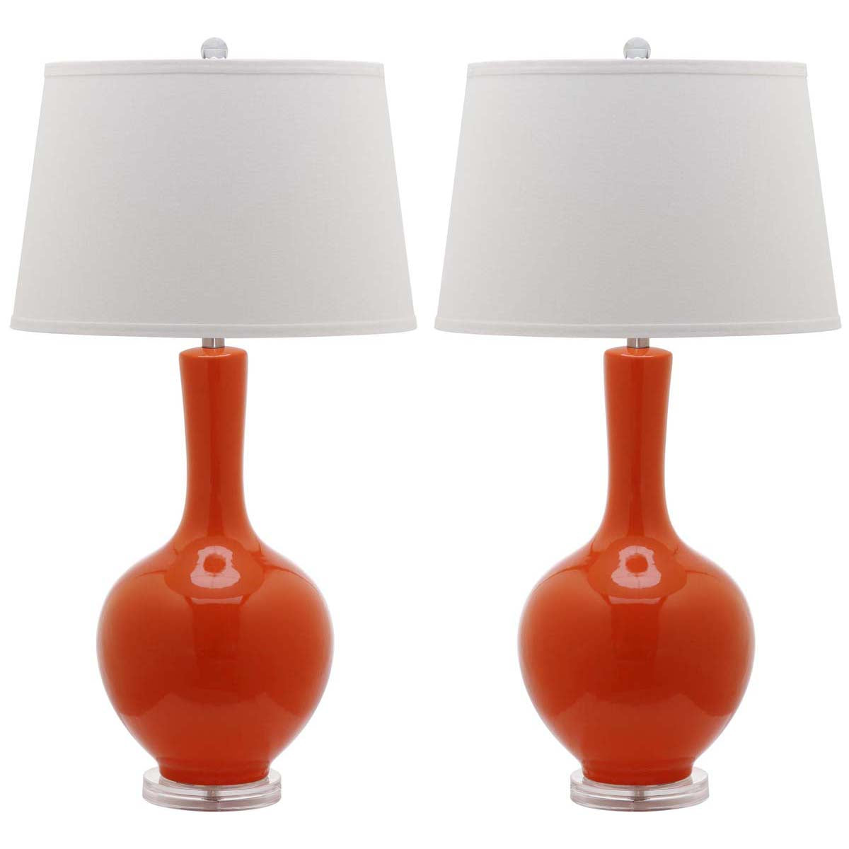 Safavieh Blanche 32 Inch H Gourd Lamp, LIT4148 - Orange (Set of 2)