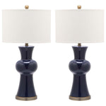 Safavieh Lola 30 Inch H Column Lamp, LIT4150 - Navy (Set of 2)