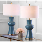 Safavieh Lola 30 Inch H Column Lamp, LIT4150 - Blue (Set of 2)