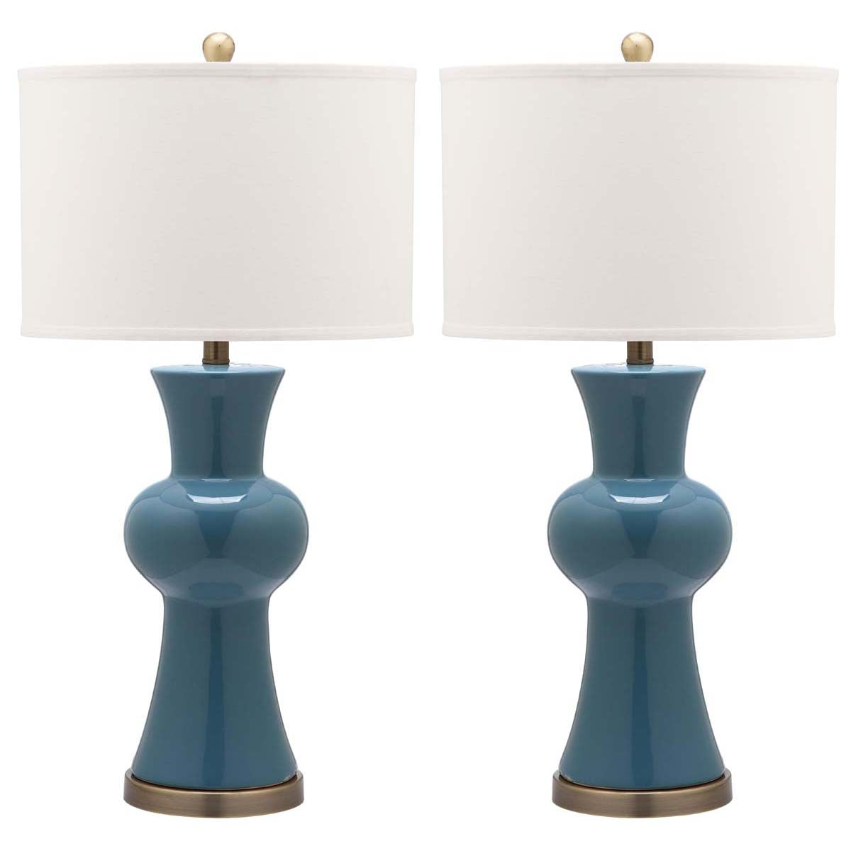 Safavieh Lola 30 Inch H Column Lamp, LIT4150 - Blue (Set of 2)