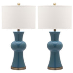 Safavieh Lola 30 Inch H Column Lamp, LIT4150 - Blue (Set of 2)