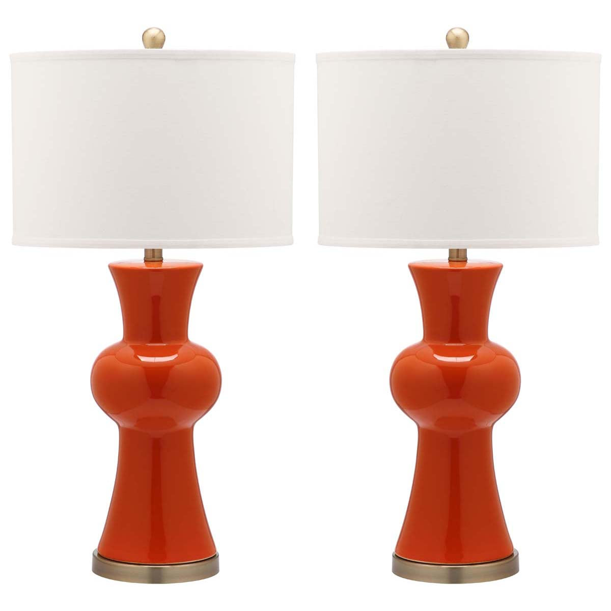 Safavieh Lola 30 Inch H Column Lamp, LIT4150 - Orange (Set of 2)