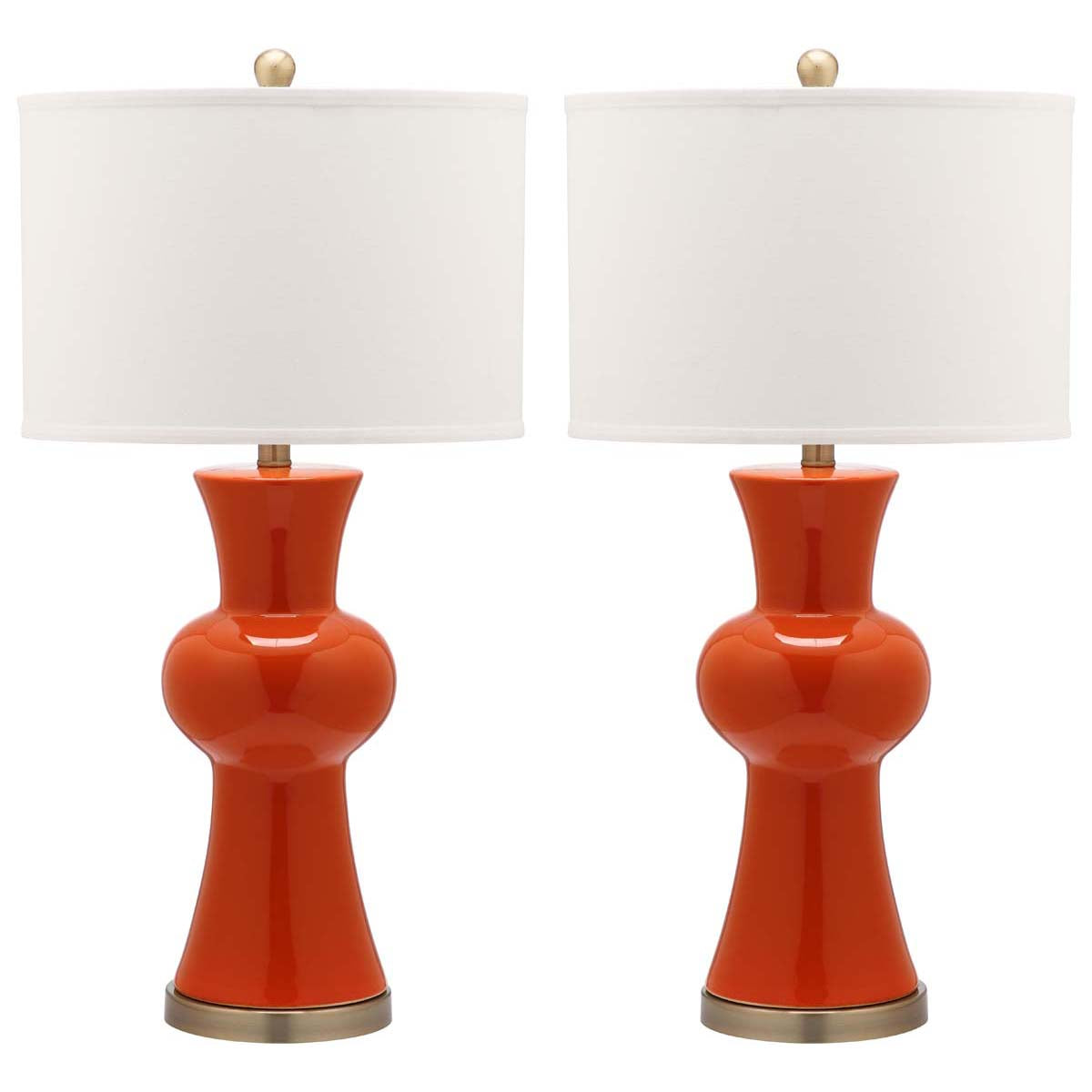 Safavieh Lola 30 Inch H Column Lamp, LIT4150 - Orange (Set of 2)