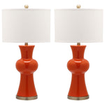 Safavieh Lola 30 Inch H Column Lamp, LIT4150 - Orange (Set of 2)