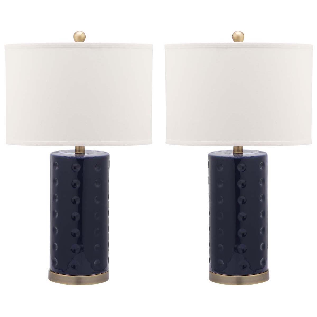 Safavieh Roxanne 26 Inch H Table Lamp, LIT4152 - Navy (Set of 2)