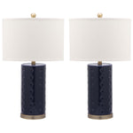 Safavieh Roxanne 26 Inch H Table Lamp, LIT4152 - Navy (Set of 2)