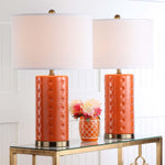Safavieh Roxanne 26 Inch H Table Lamp, LIT4152 - Orange (Set of 2)