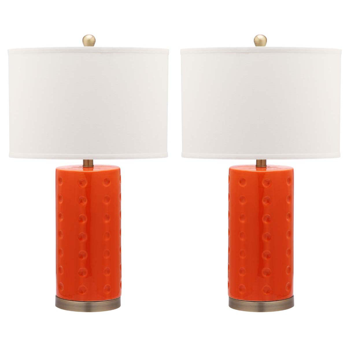 Safavieh Roxanne 26 Inch H Table Lamp, LIT4152 - Orange (Set of 2)