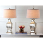 Safavieh Glass 29 Inch H Bottom Lamp, LIT4156 - Ivory/Silver (Set of 2)