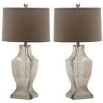 Safavieh Glass 29 Inch H Bottom Lamp, LIT4156 - Ivory/Silver (Set of 2)