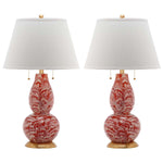 Safavieh Color Swirls 28 Inch H Glass Table Lamp, LIT4159 - Orange/White (Set of 2)