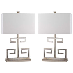 Safavieh Greek Key 25 Inch H Table Lamp(Set of 2), LIT4160