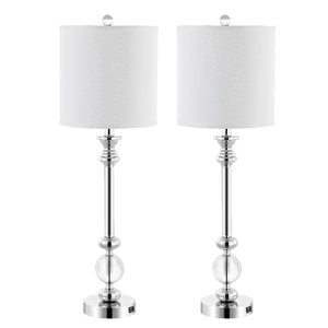 Safavieh Erica Crystal Candlestick Lamp W/ USB Port(Set of 2), LIT4164
