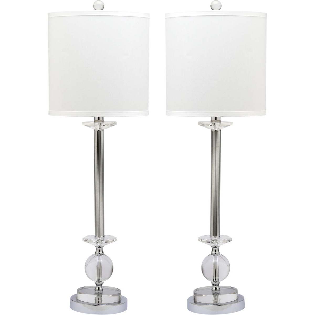 Safavieh Marla 31 Inch H Crystal Candlestick Lamp, LIT4165 - Clear (Set of 2)