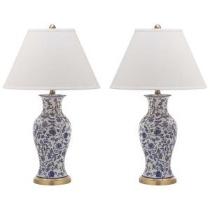 Safavieh Beijing 29 Inch H Floral Urn Lamp(Set of 2), LIT4172