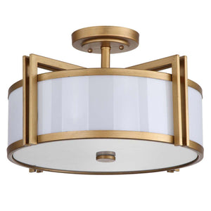 Safavieh Orb 3 Light 17" Dia Semi Flush, LIT4186