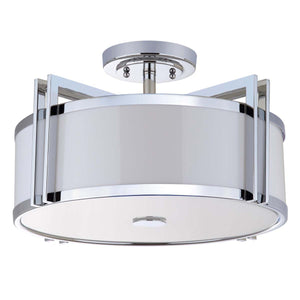 Safavieh Dark Grey 3 Light Chrome 17 Inch Dia Semi Flush, LIT4186